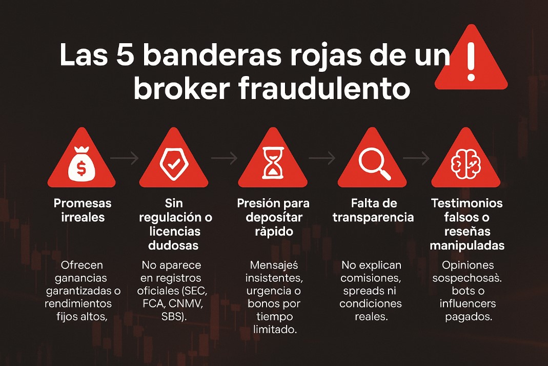 señales de brokers fraudulento